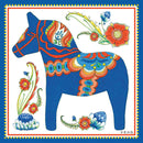 Wall Tile Design Blue Swedish Dala Horse